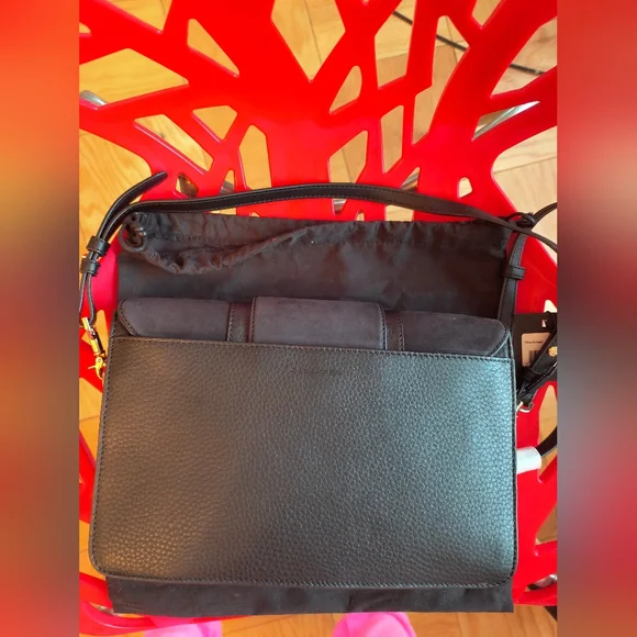 Mackage Effy Nubuck And Leather Black Bag NWT Dust Bag 11.5"W x 1.5"D x 7"H